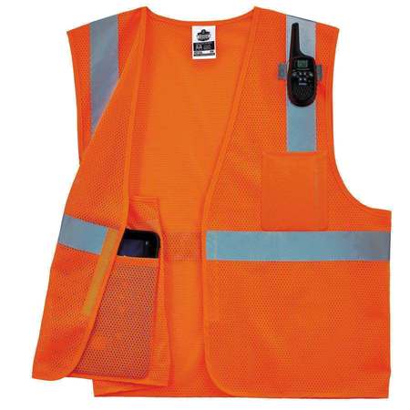 Glowear By Ergodyne 3XL Orange Mesh Hi-Vis Safety Vest Class 2 - Single Size 8210HL-S